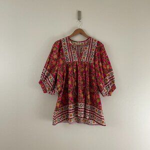 Mille Resort Thalia Passion Fruit Floral Cotton Tassel Top Size Large